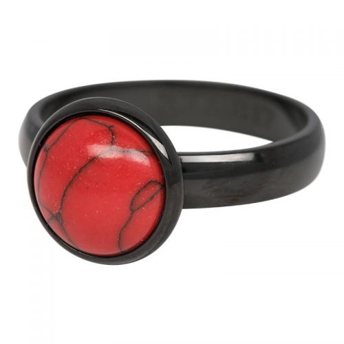IXXXI Jewelry Red Stone 12mm Zwart