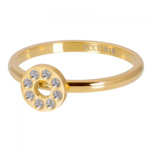 IXXXI Jewelry Flat Circles Crystal Stone Goud